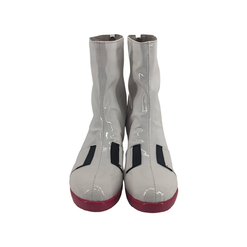 Anime EVA Asuka Cosplay Sapatos Botas de couro artificial branco para mulheres e meninas