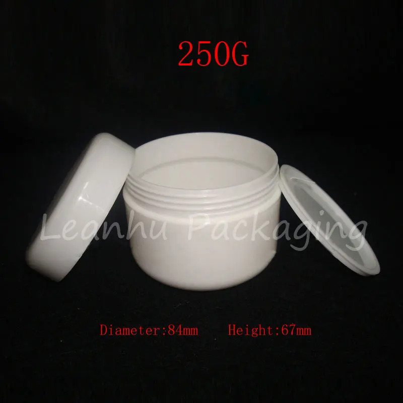 

250G Empty Round Plastic Cream Jar , 250CC Powder / Mask / Cream Sub-bottling , Empty Cosmetic Container ( 24 PC/Lot )