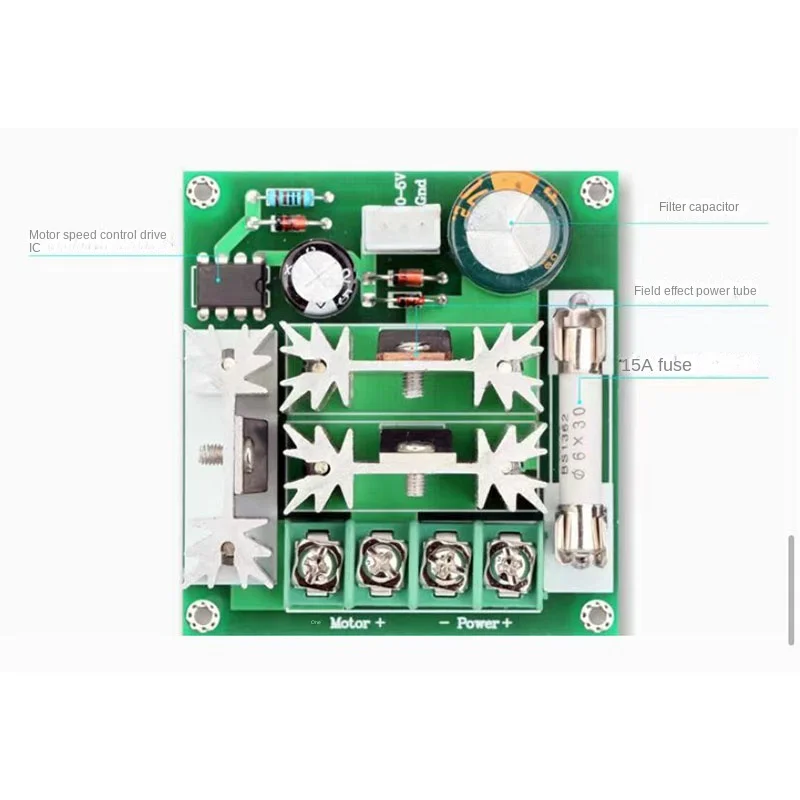 Премиум НОВЫЙ цифровой дисплей 0 ~ 100% Регулируемый DC 6-90 В 15 А Контроллер скорости двигателя постоянного тока ШИМ-модуль 12 В 24 В 48 В 60 В 72 В 902025