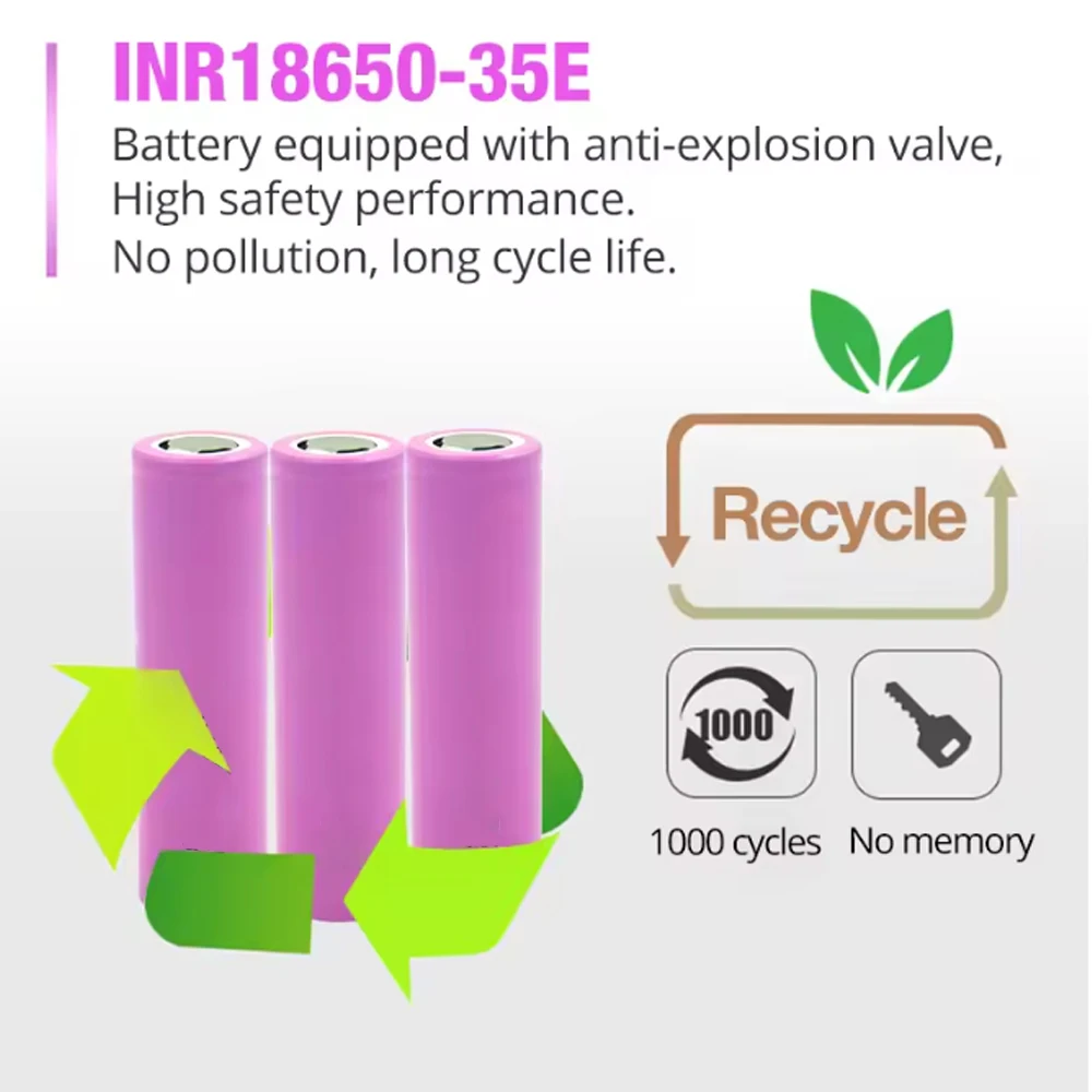 

New 100% Original 18650 3500mAh 20A Discharge INR18650 35E 3500mAh 18650 Battery Li-ion 3.7V For screwdriver Rechargable Battery