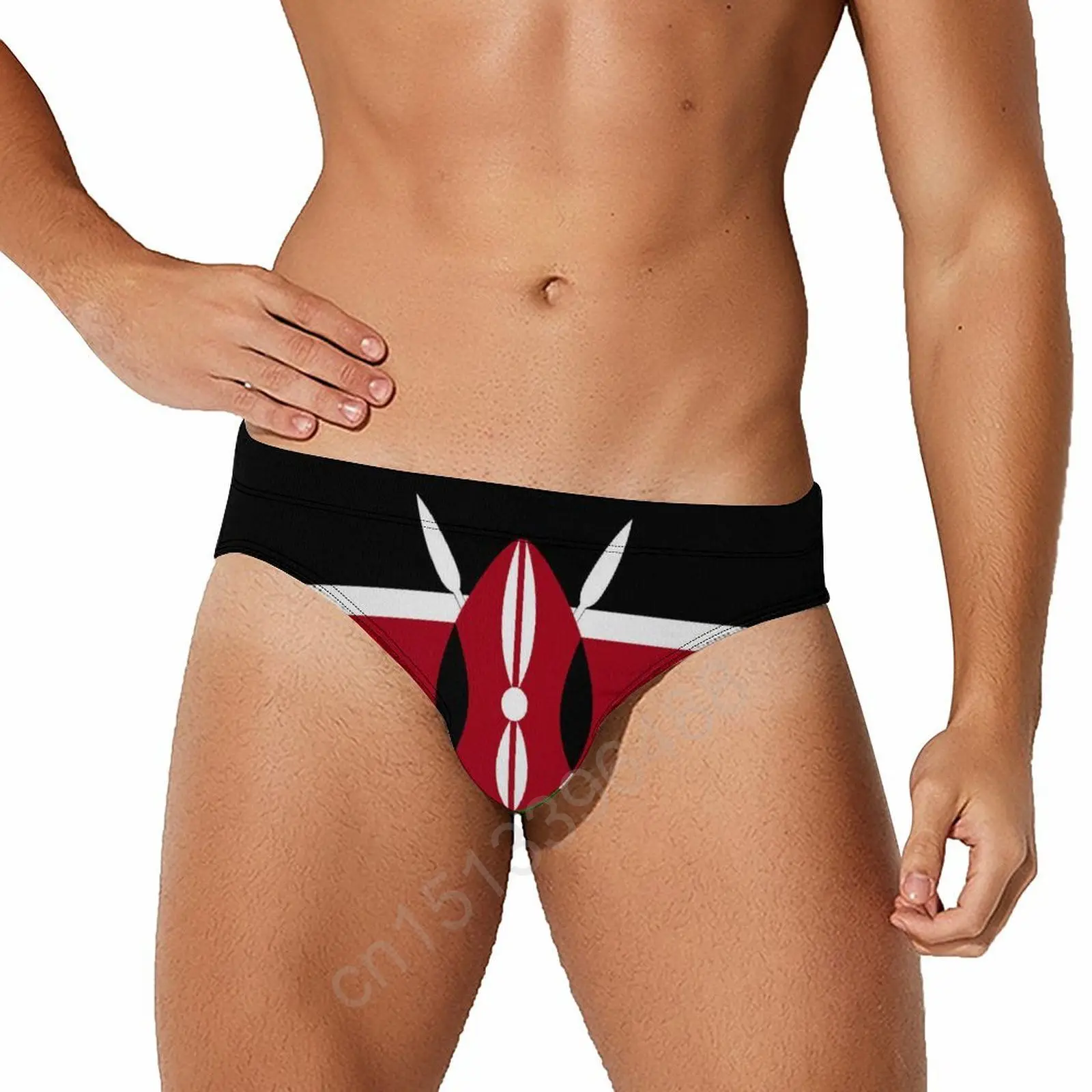 

2023 Sexy Swim Brief Bikini Flag of Kenya More COUNTRY Men Beach Athletic Swimwear Briefs Sports Shorts