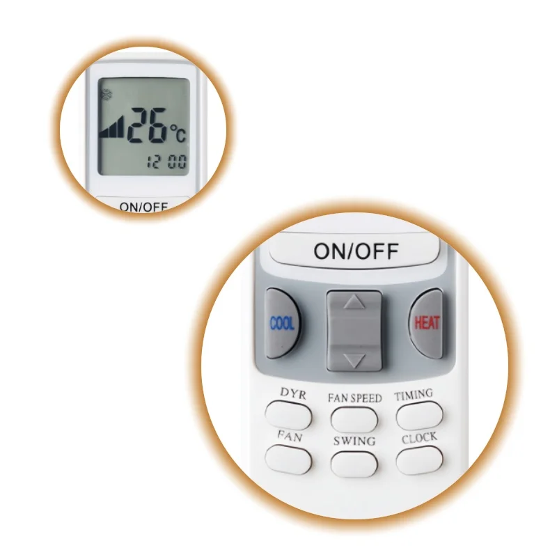 KTCL002 Universal AC Remote Control for Chunlan CL-04/CL3 KFR-32W/VJ2 Series Air Conditioner Direct Use Replacement Part