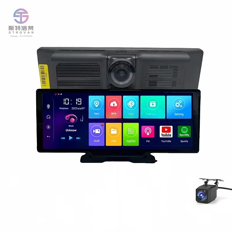 

10.26 Inch Touch Screen Universal Car Navigation BT Wireless Carplay Android Auto Display GPS Navigation System Rear Black Box
