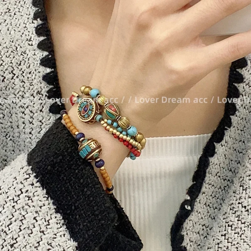 Ins Colorful Korean Stone Bracelet Beaded Handmade Personalized Fashion Layered Constellation Transit Jewelry