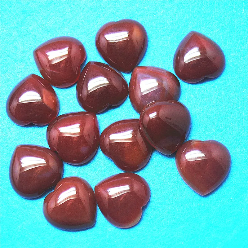 6PCS New Natural Carnelian Cabochons 20MM HEART SHAPE DIY JEWELRY ACCESSORIES TOP SELLING FITTINGS NEW ARRIVALS