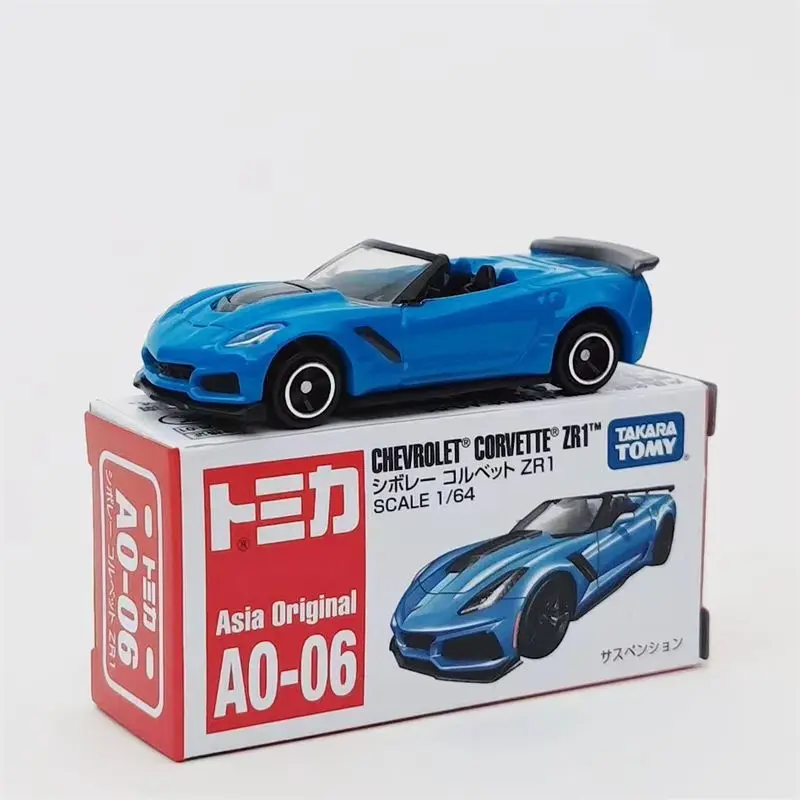 TAKARA TOMY Corvette ZR1 coche en miniatura de aleación caja roja blanca AO-06 coche de juguete regalo para niños