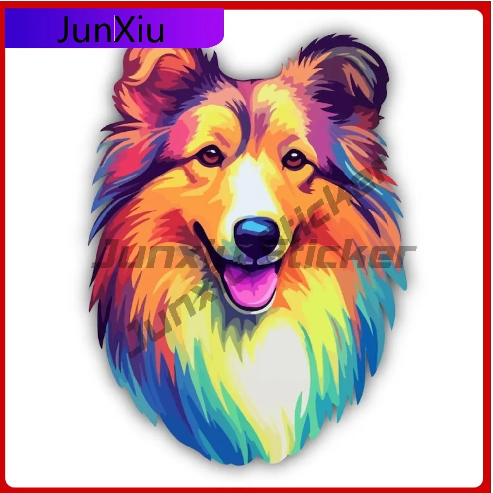

Shetland Sheepdog Color Art Vinyl Sticker Pets Dogs Occlusion Scratch Decal Accessories Car Truck Laptop Cover Scratch Stickers