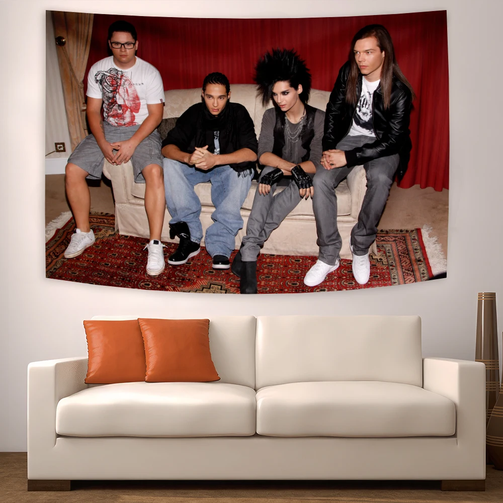 90x150cm German Rock Band Singer Poster arazzo da parete Tokio Hotel stampato arazzi sfondo panno