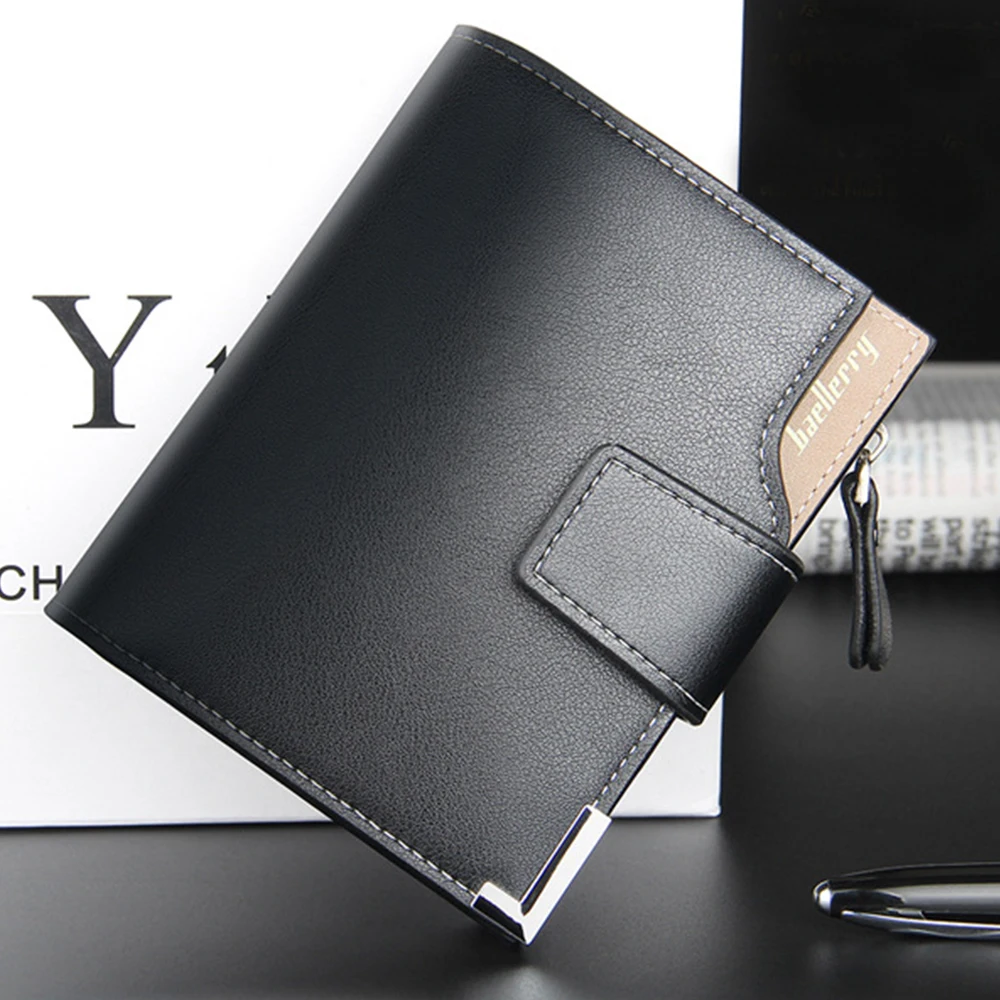 Multifunktionale Herren-Kurzgeldbörse mit Reißverschluss-Münzfach an der Seite, trendiges Herren-Accessoire, Business-Casual-Herrenbrieftasche, einfaches und stilvolles Geschenk für Männer. – Detail 6