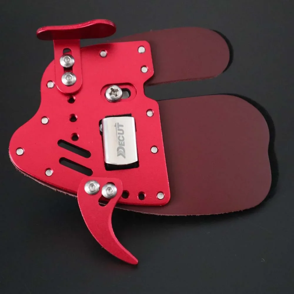 Decut Archery HOCKII Finger Tab Guard Aluminum+ Leather Finger Protector Right Hand/Left Hand Hunting Shooting Accessorie ﻿