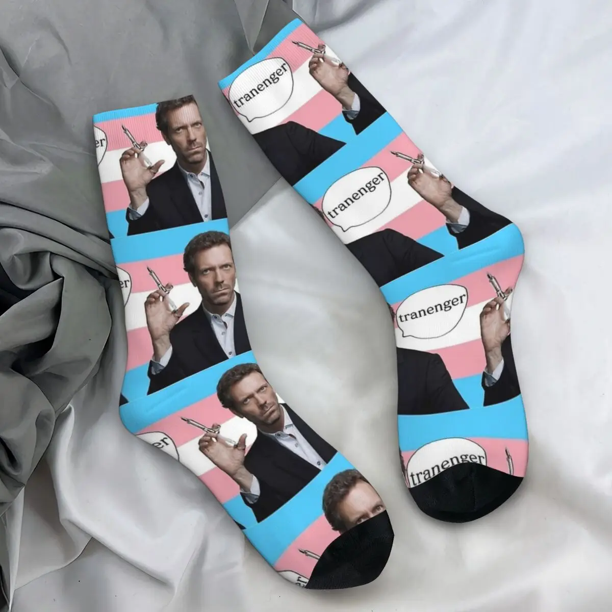 

Носки Dr. Gregory House Trans Rights, модные чулки, осенние противоскользящие мужские носки, высококачественные носки для бега с принтом