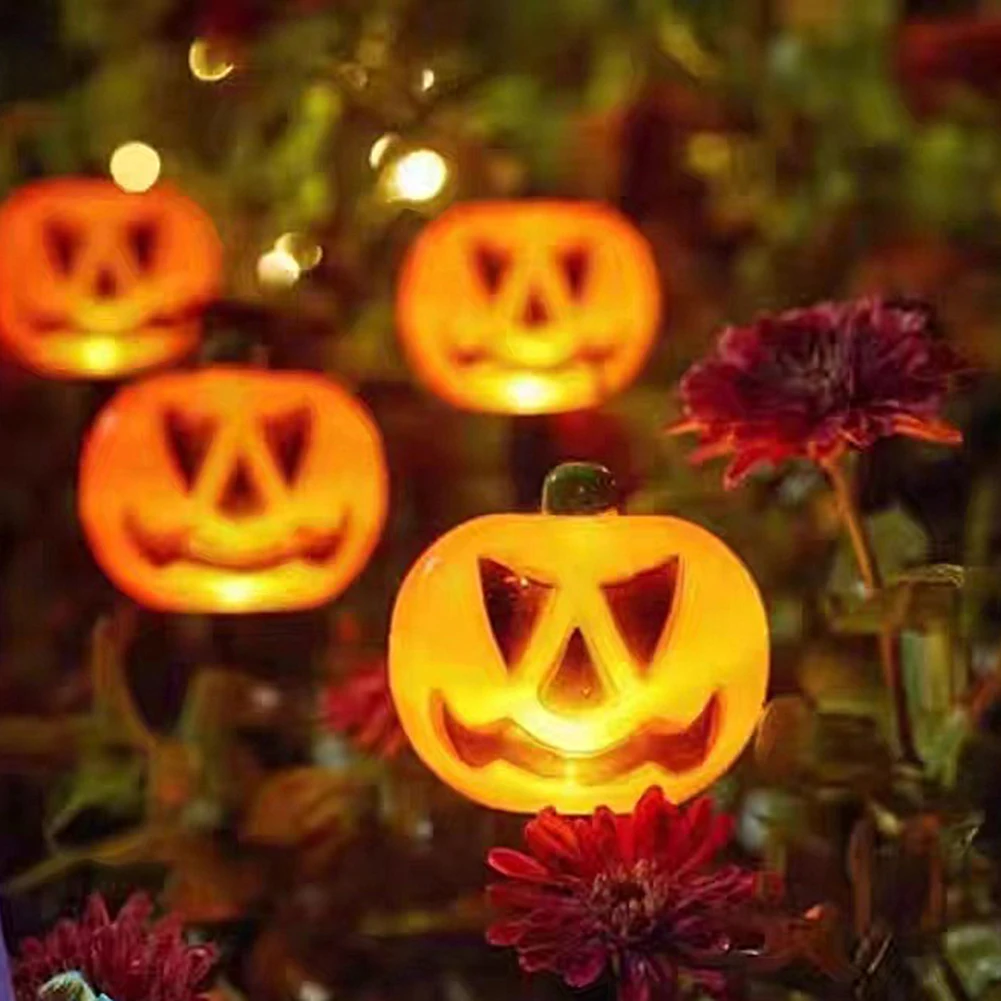 مخيف هالوين اليقطين حصة أضواء في الهواء الطلق الطاقة الشمسية شبح مسار ضوء مقاوم للماء غرادن مصباح حديقة زينة الهالوين