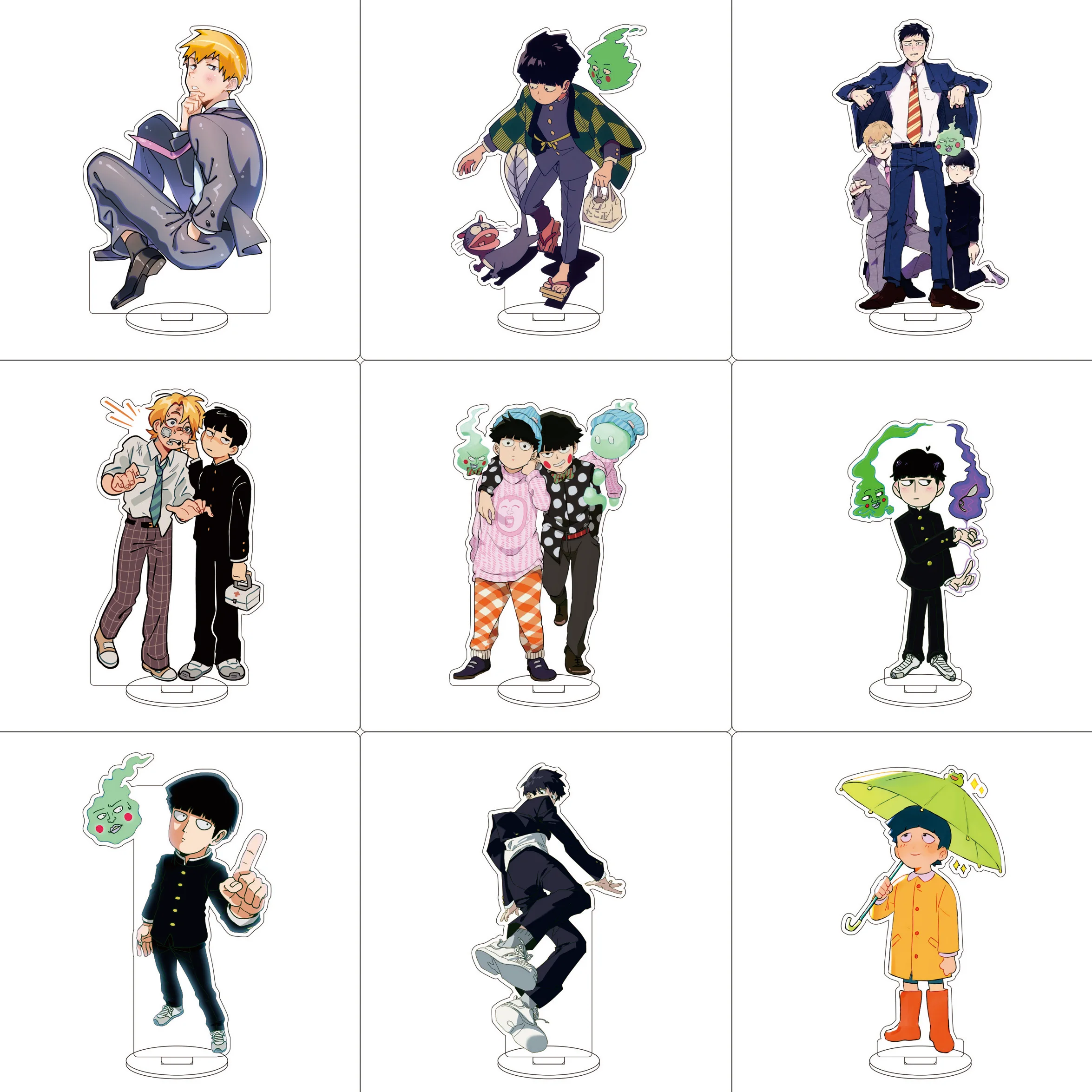 أنيمي الغوغاء النفسي 100 الاكريليك حامل الحلي Shigeo Kageyama Hikari Kaga Reigen Arataka الشكل حامل هدايا الهالوين