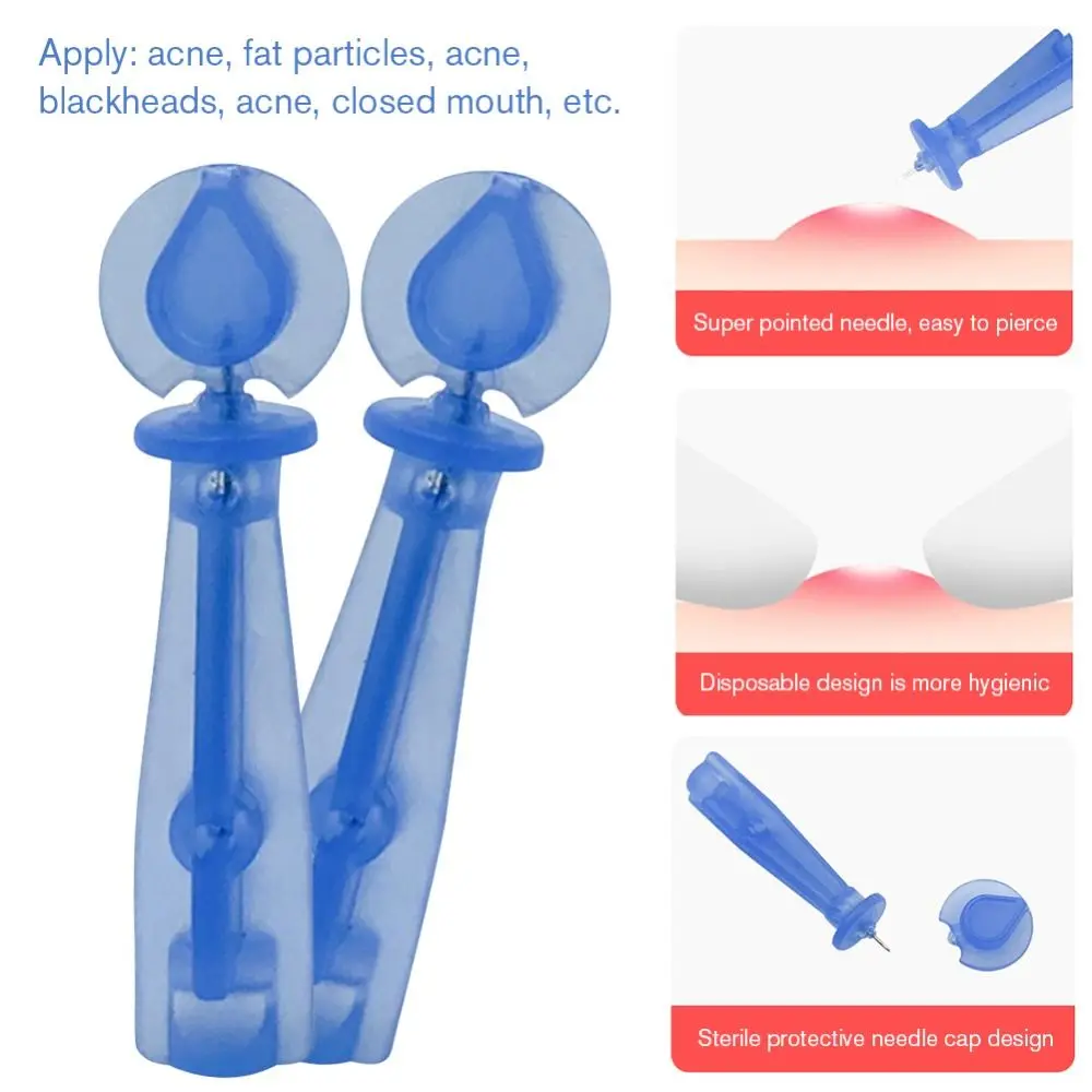 50 pçs/caixa removedor de cravo descartável acne agulha profissional cuidados com a pele removedor cravo ferramenta espinha pinos extrator mancha