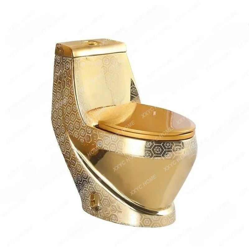 A Household flush golden toilet water-saving silent  toilet creative ceramic toilet