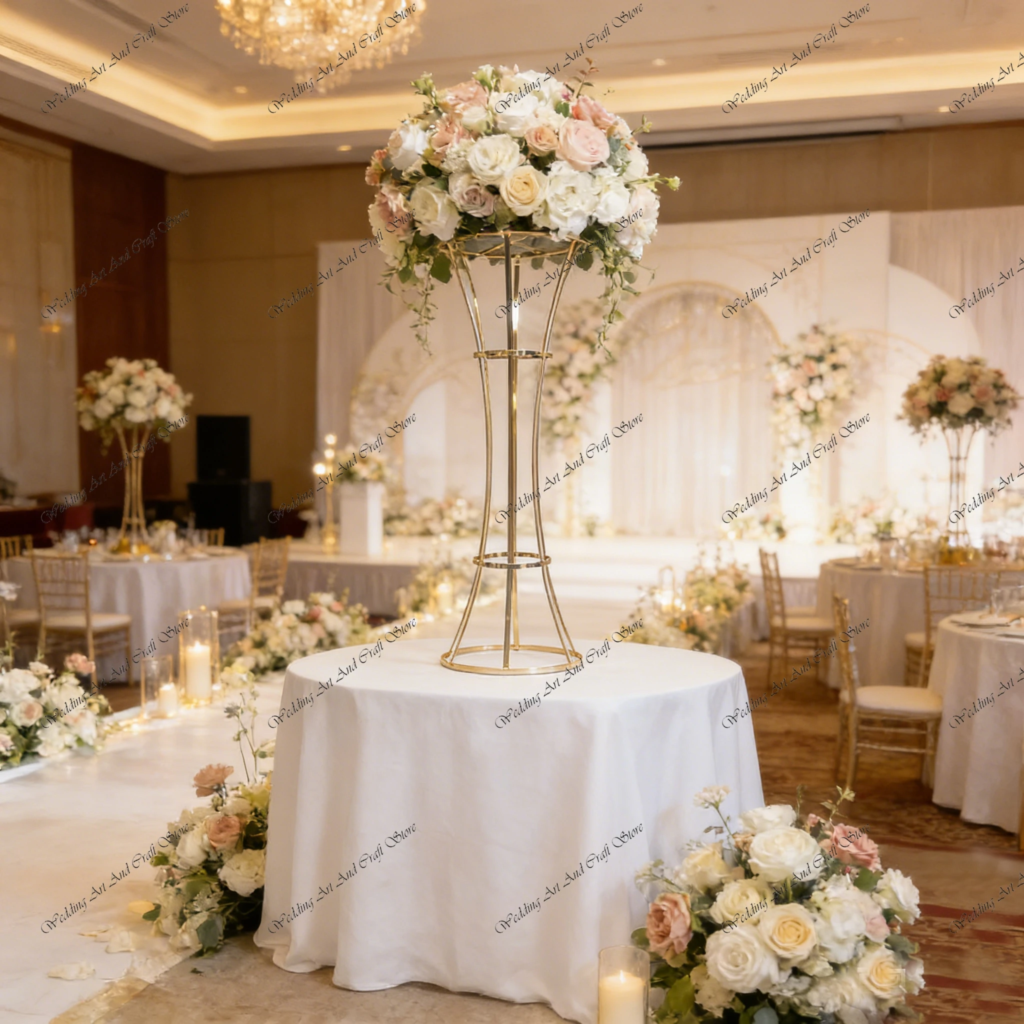 

10 шт. F30, 80-100 см, золотые подставки для цветов, центральные элементы для украшения стола, декоративные устройства для цветов, реквизит для свадебного декора ivy95