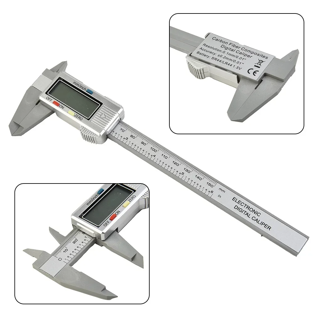 150mm 6inch Metal Digital Display Vernier Caliper Electronic Micrometer Ruler Depth Measuring Tool Supplies Plastic Caliper