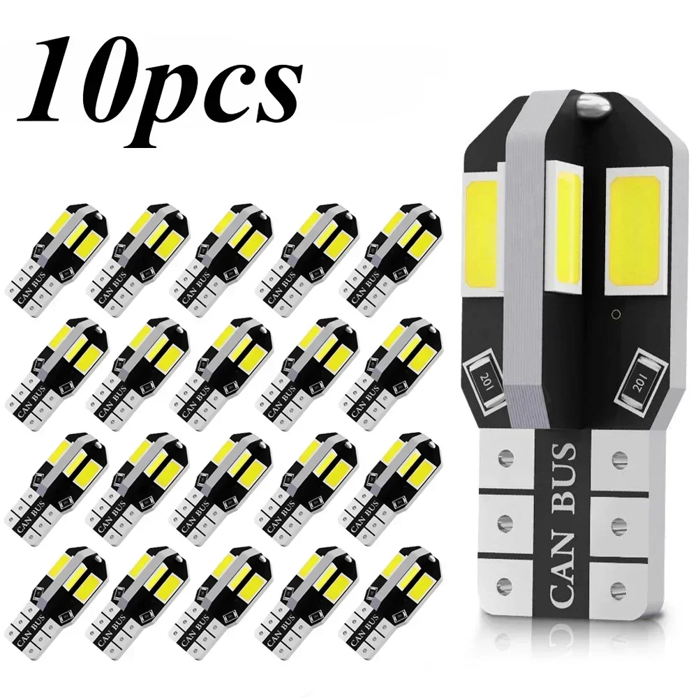 

10pcs Bright and Error-Free LED Bulbs for Car Interior, License Plate, Signal, and Parking Lights