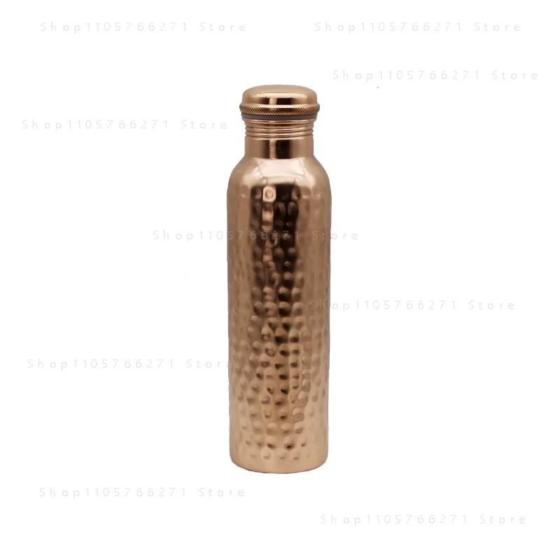 Handmade Pure Copper Water Bottle Portable Metal Canteen For Yoga Camping Outdoor Daily Drinking