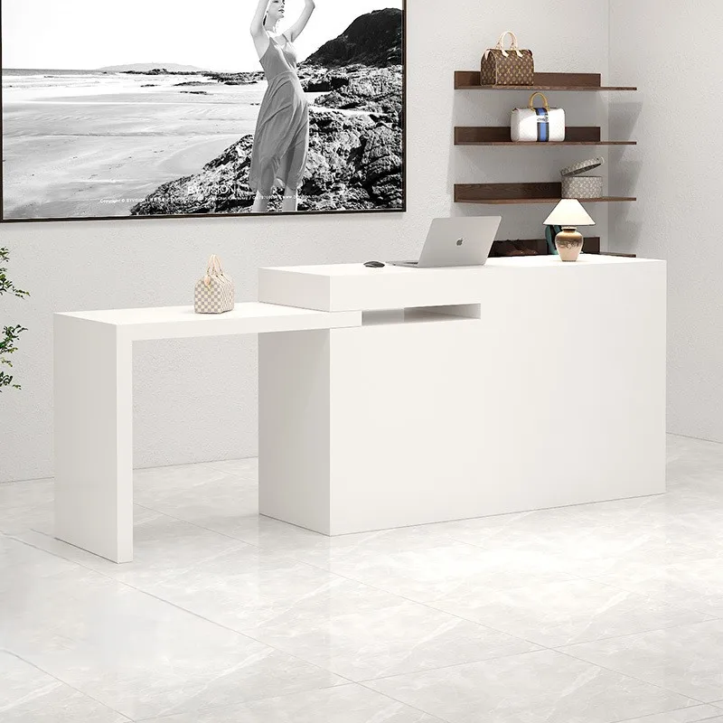 For Hotel Company Clothing Store Beauty-SalonAdjustable Pull-push Front Desk Small Reception Desk Simple Style  Front Table