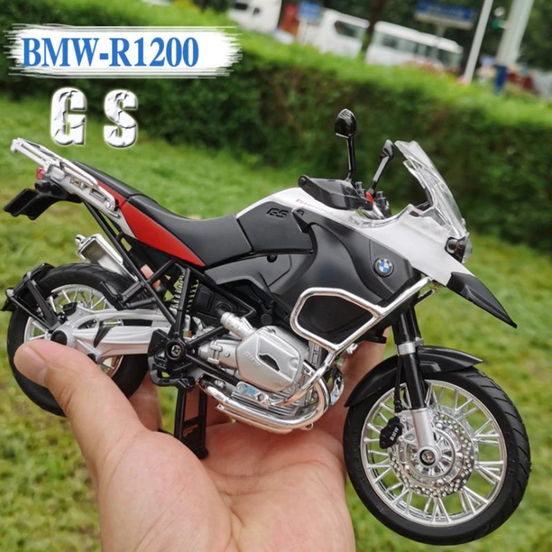 1/9 BMW R1200GS Cross-country Motorcycles Model Diecasts Metal Simulation Street Competitive Motorcycles Collection With Bracket