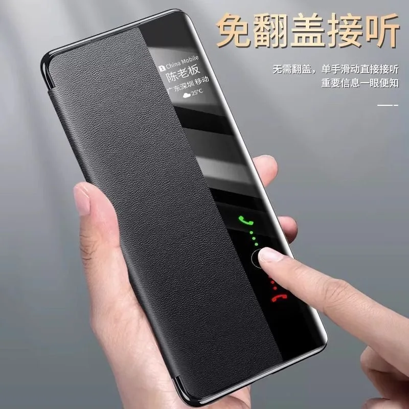 حافظة عرض ذكية أصلية لهواوي ، غلاف هاتف جلد فاخر ، غطاء قلاب للاستيقاظ التلقائي للنوم ، بورا 70 الترا ، P70 Pro Plus #1