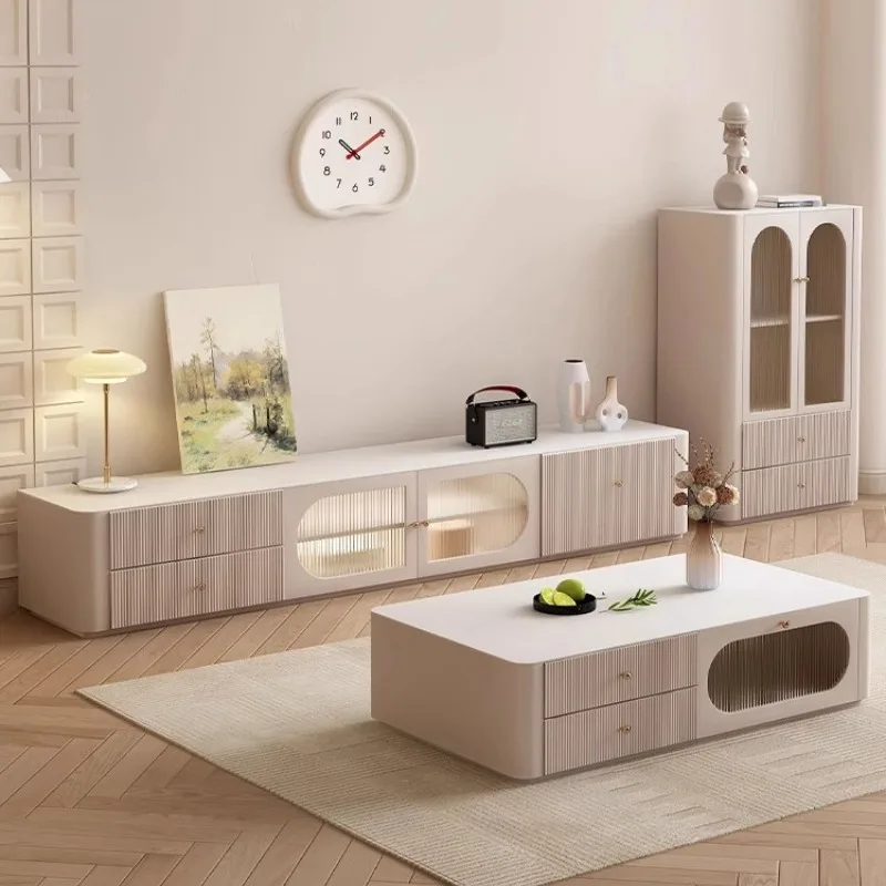 Soporte de TV de granja con chimenea y mueble multimedia de pie para TV, elevador de monitor, muebles de ratán para televisión, hogar en vivo