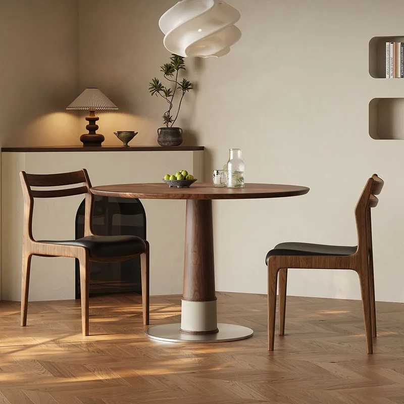 Mesa de Jantar Redonda Pequena para Café, Mesa de Centro de Restaurante em Madeira, Mesa de Bistro para Terraço, Móveis Comerciais