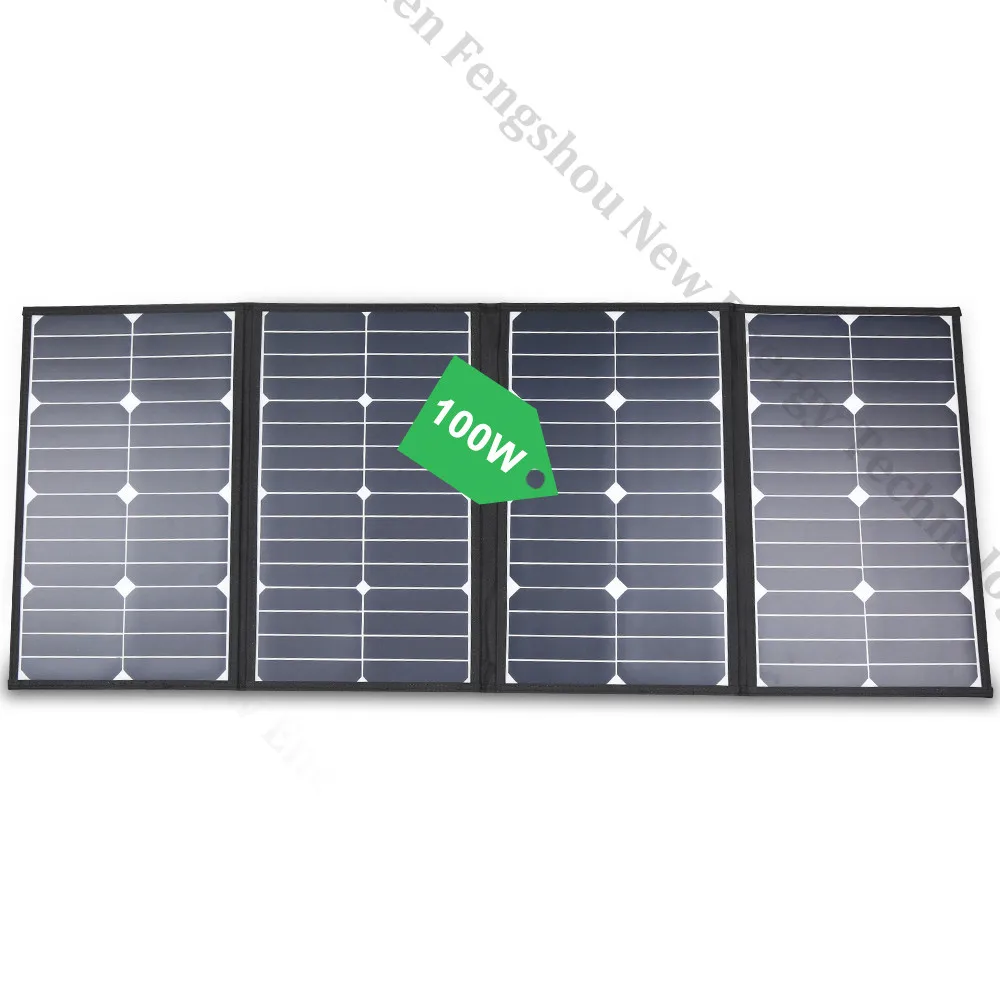 

Portable 100 Watt Folding Solar Panel Charger for Camping RV Van Car Solar Power Controller and Charging Device
