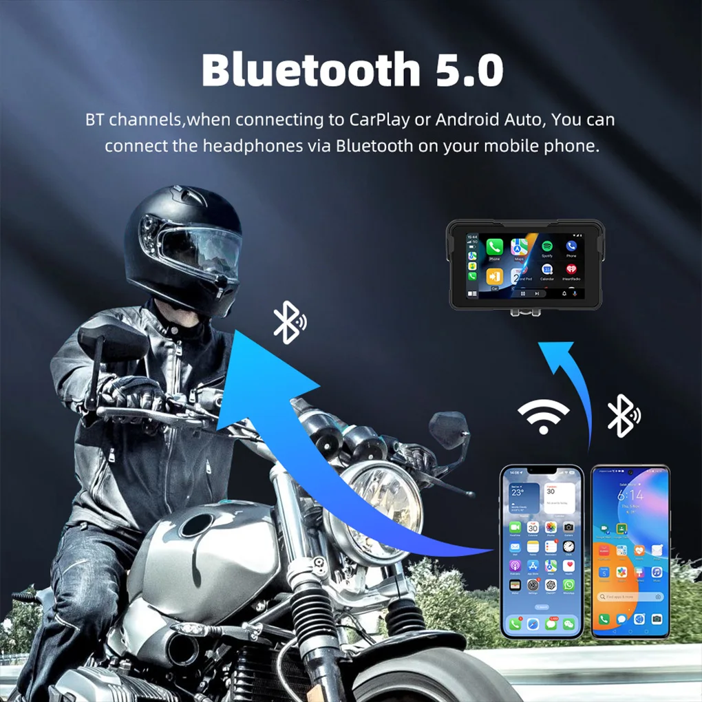 

5,0-дюймовый беспроводной CarPlay Moto Android Auto портативный цифровой мотоцикл приборная панель GPS мотоцикл навигационный экран