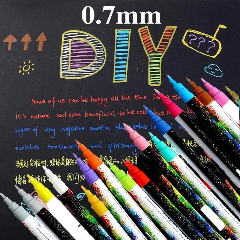 18 Colour/set 0.7 Mm Acrylic Paint Stone Glass Ceramic Cup Wood Fabric Canvas To Draw Detailed Markers