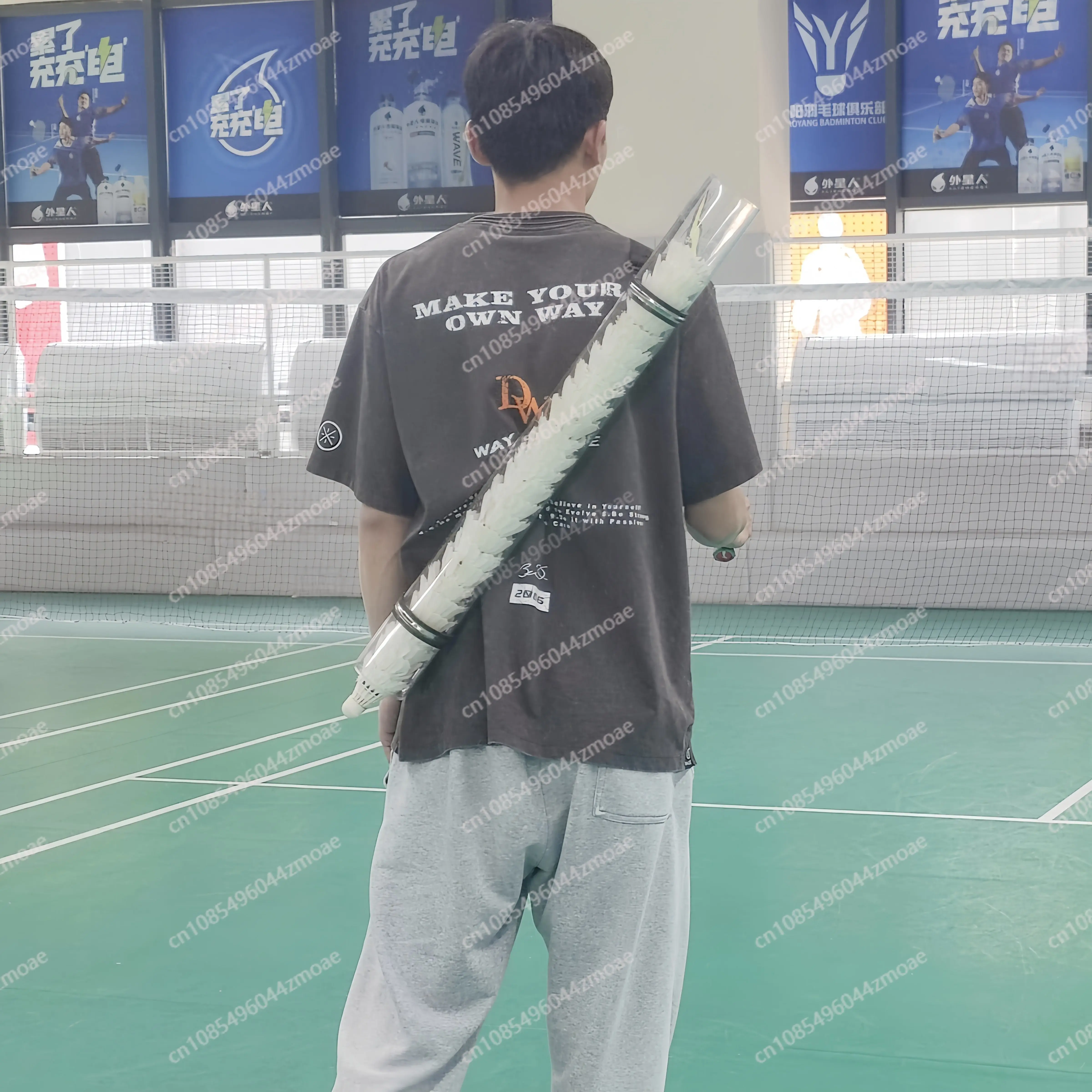 バドミントントレーニング用具、サーブマシン、マルチボールバレル、ストラップタイプ（ボールなし）、シングル練習とダブル練習