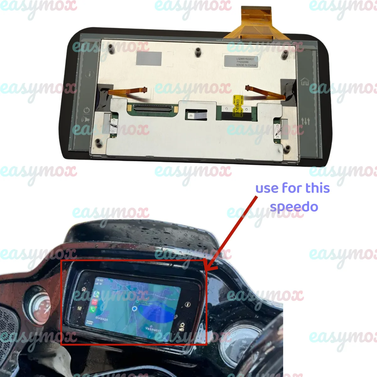 

6.5 Inch LCD Display with Touch Digitizer Screen for 2019-2023 Harley Davidson Road Glide Speedo Dashboard Instrument Cluster