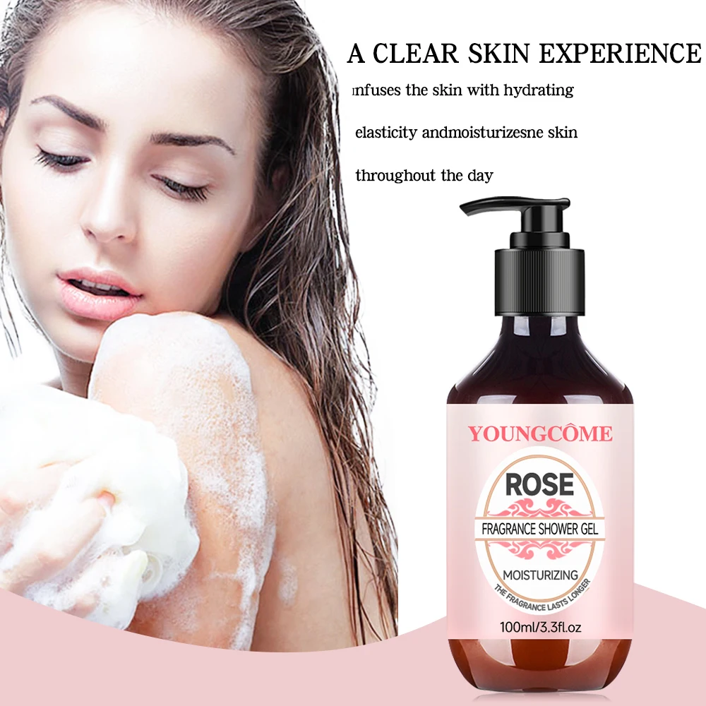 جل الاستحمام الوردي، مرطب وناعم وتبييض الجسم، العناية بالجسم، التحكم في الزيوت، العناية بالبشرة المنعشة