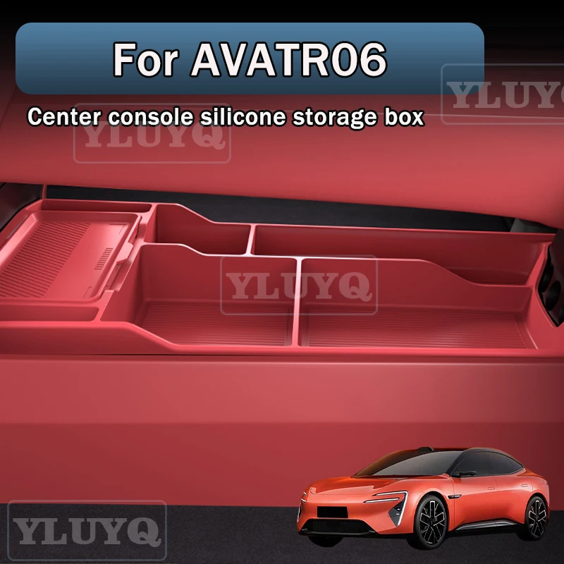 

For AVATR 06 center console lower storage box, car silicone storage container, anti-slip mat, car interior accessories