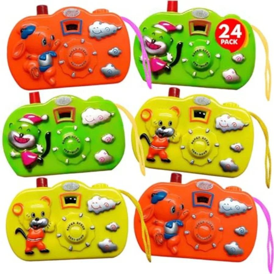 Camera Toy Set with Images in Viewfinder 24PCs - Party Favors for Toddlers, Goodie Bags Stuffers for,3 Colors