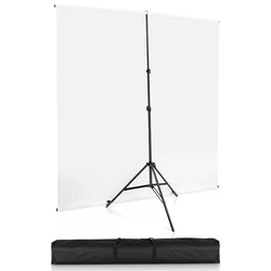 Photography White Backdrop with Stand Kit for Photo Shoot, White Cloth Photo Backdrop Background with Portable T-Shape Stand Kit