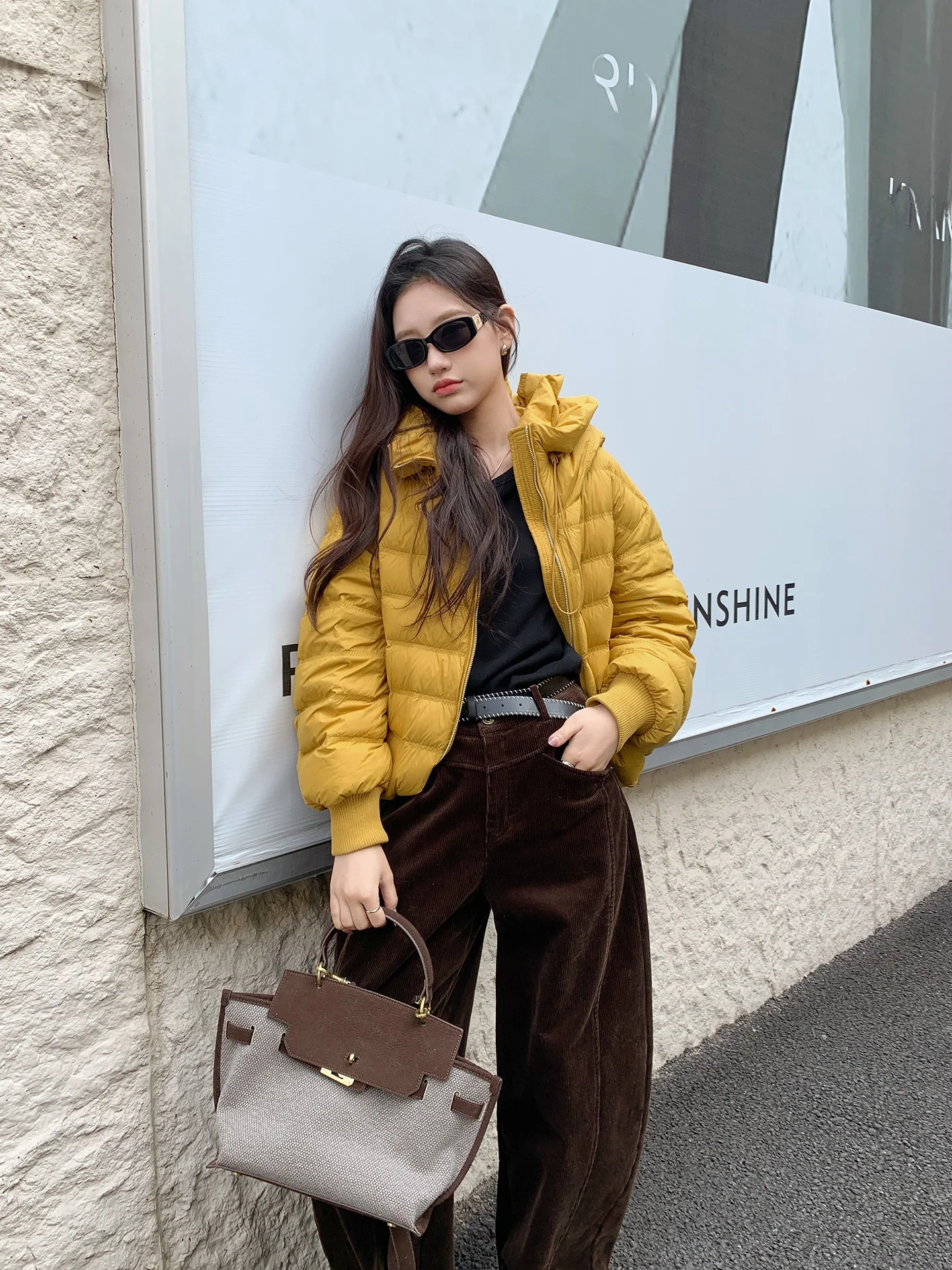 

Утепленная куртка из гусиного пуха Lao Yang с дизайном «Сибирский снежинка», повседневная, свободного кроя, на молнии, с длинными рукавами