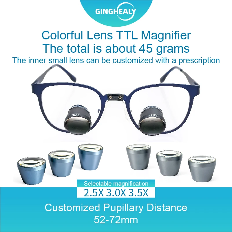 Magnifying Galilean Color lens Loupe HD adjustable interpupillary magnifying BD Long Working Distance Hand Solder Clamp Tools