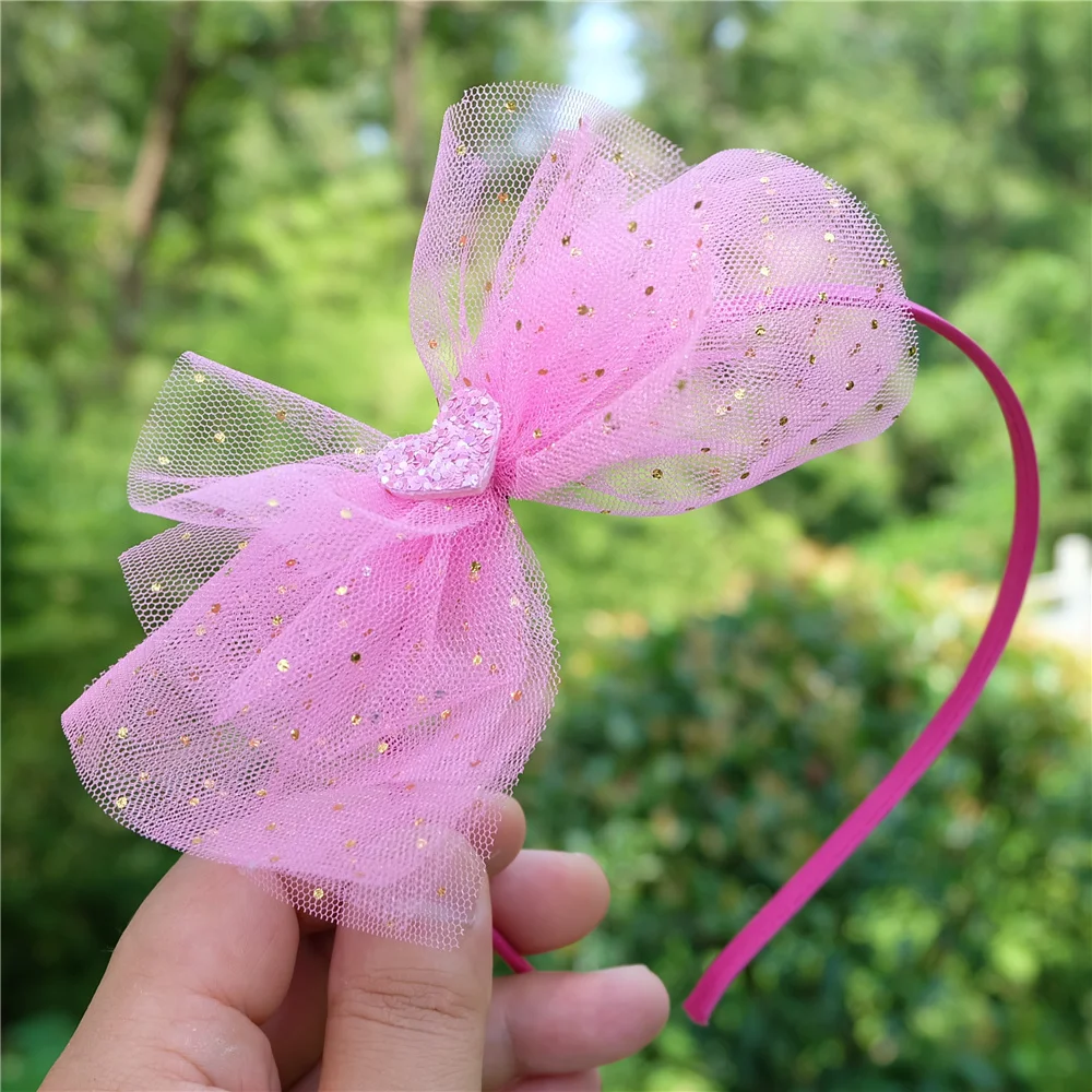 Diadema con lazos brillantes para niña, diadema de hilo de Color, tocado de princesa, Aro para el pelo de moda para estudiante, accesorios para el