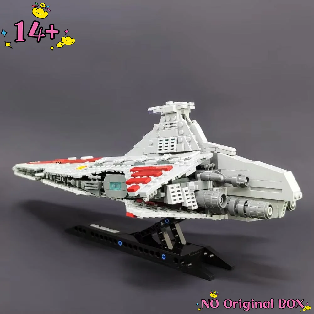 

Горячая распродажа: Модель космического корабля Venator Republic Cruiser MOC (643 детали) из серии Space Wars, эпоха клонов, с двойными мостами, для домашнего декора.