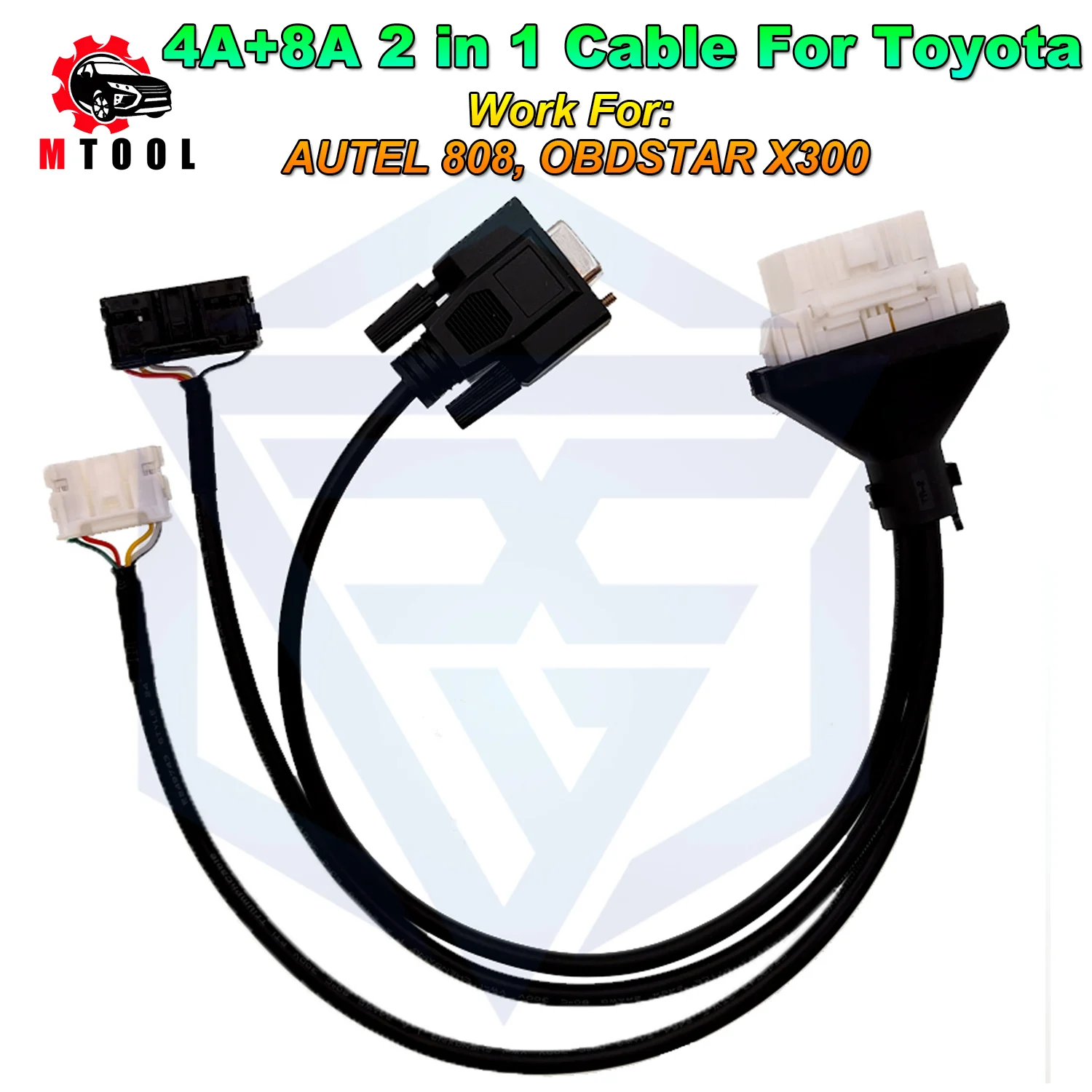 For Toyota 4A And 8A 2 in 1 Directly Programming OBD2 Cable for Toyota 4A 8A Remote Programming Work For X300 Autel GBOX DP PAD2