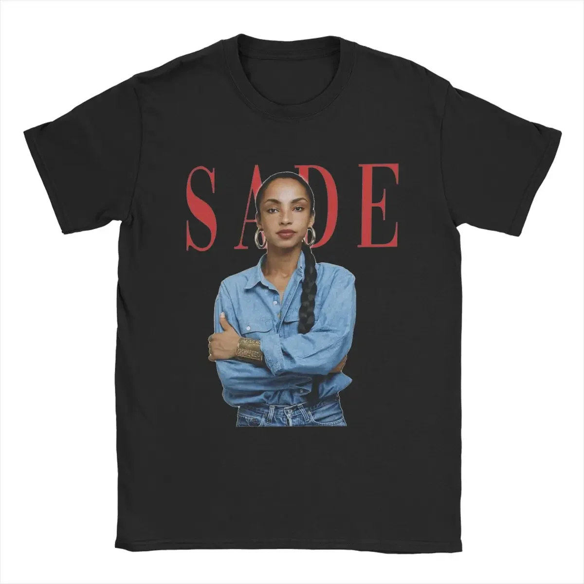 

Sades Adu T-Shirts for Men Singer Leisure Cotton Tees Crewneck Short Sleeve T Shirts Gift Tops