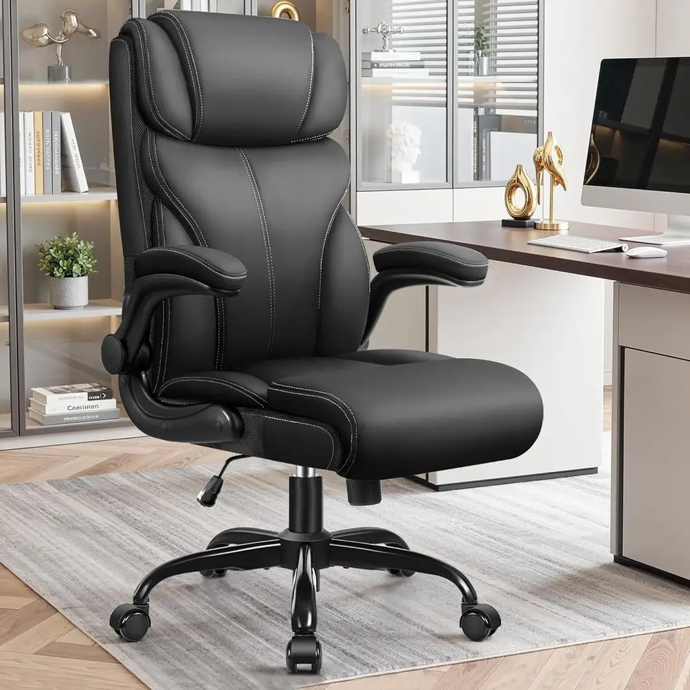 Oice Chair, Ergonomic Leather Desk Chair with lip-up Armrests, Big and Tall High Back Executive Computer & Gaming Chair with oot