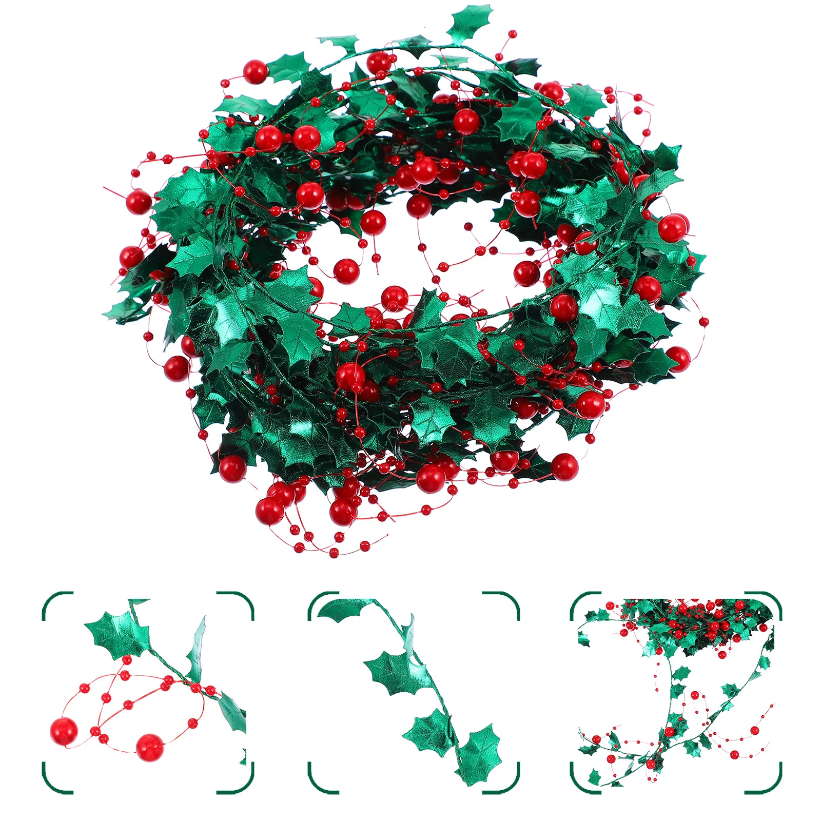 

1 Roll Christmas Tinsel Wire DIY Craft Garland Red Berry Ribbon Sturdy Garland Decorations Party Decor Holiday Decoration