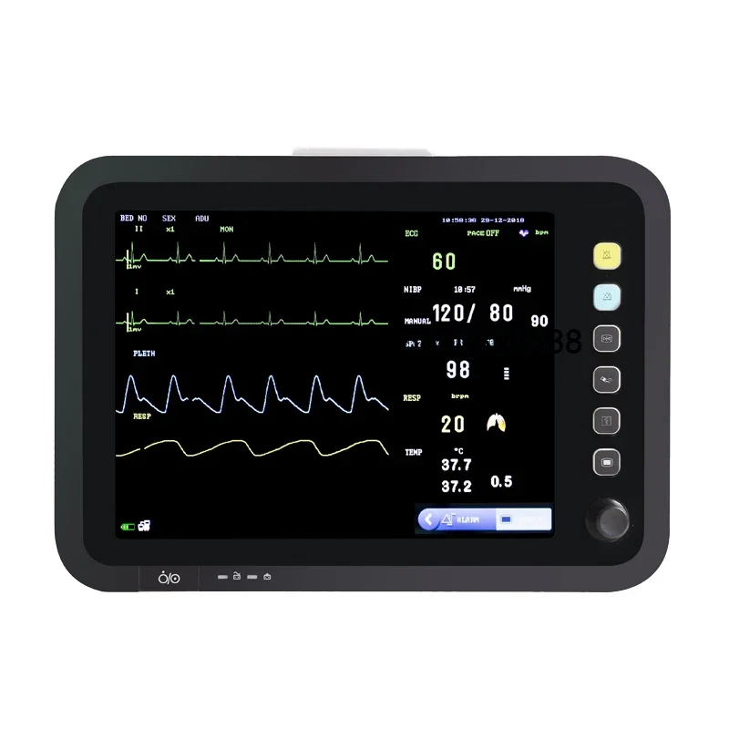 HF-8000C 12.1 จอภาพผู้ป่วยหลายพารามิเตอร์ จอภาพ EcG, SpO2, NIBP, RESP, TEMP, PR และ HR