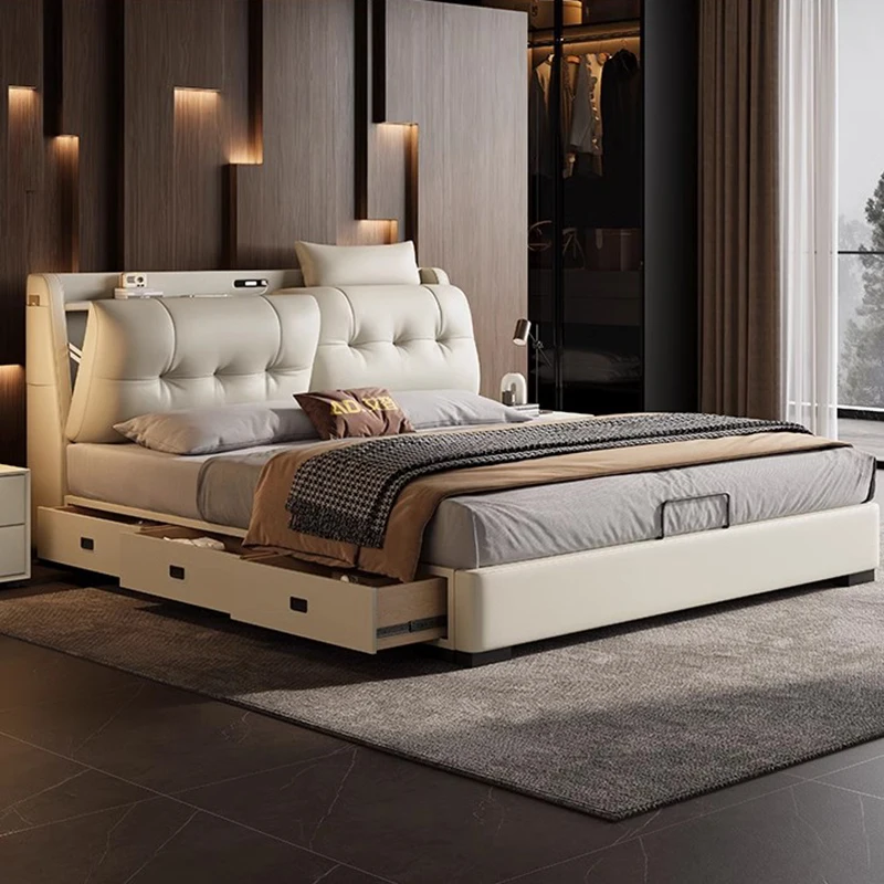 Sleeping Sex Bed Platform Safe Double Multifunctional Bedroom Modern Queen Storage Floor Bed Wooden Beliche Trendy Furniture