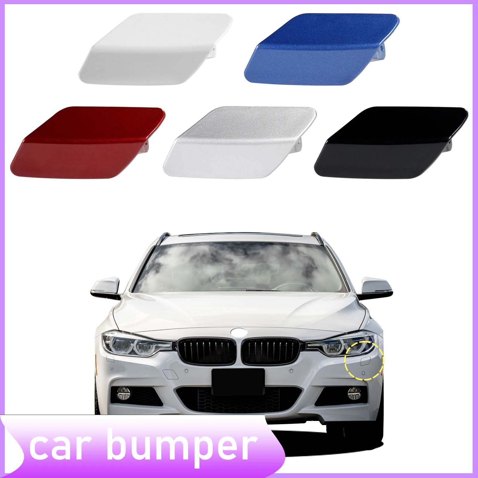 

Front Bumper Headlight Washer Cover Fit For BMW 3 F30 32 328 335 M-Sport 2013-2018 51118056613 51118056614 Water Spray Cover