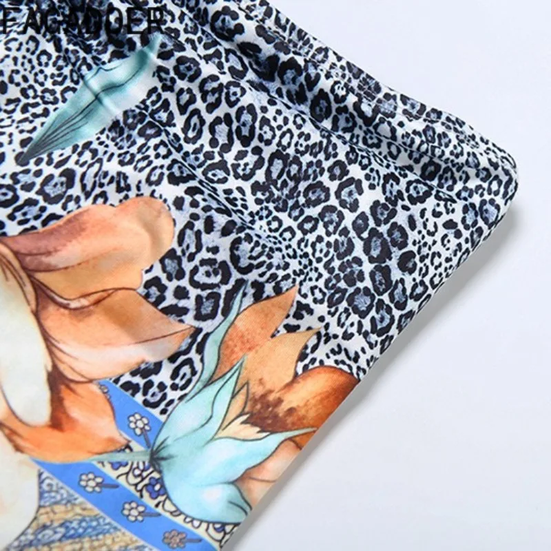 FAGADOER مثير ملون طباعة 2 قطعة مجموعة للمرأة الرسن أكمام عارية الذراعين المحاصيل الأعلى + السراويل مطابقة دعوى الإناث الشارع الشهير