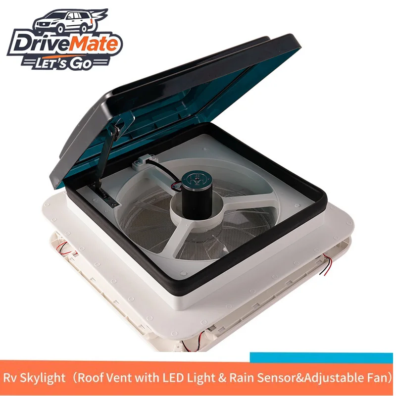 

11' 360mm DC 24VDC LED Light Manual Control Caravan Skylight RV Roof Vent Fan